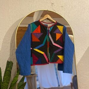 Vintage Quilt Jacket cropped medium
